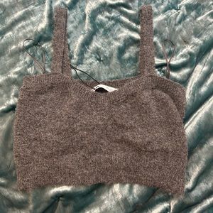 Zara grey sweater crop top